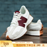 NEW BALANCE NB327 官方休闲鞋女鞋复古舒适轻便百搭酒红色WS327KA运动鞋 灰色/米白/酒红 WS327KA 37 (脚长23.5cm)