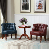 堂和聚（tangheju）沙发椅时尚真皮老虎椅休闲椅美式乡村单人小沙发小户型阳台 墨绿色/超纤皮料[YP03-7] 单人位