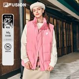 FILA FUSION斐乐潮牌情侣款羽绒马甲2025冬时尚简约宽松外套