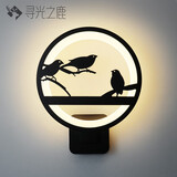 寻光之鹿led壁灯床头灯卧室客厅过道楼梯创意现代简约装饰墙灯个性时尚 小鸟（球拍款） 默认发暖光（其他光色联系客服）
