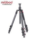 miliboo 【7大仓 发货】米泊碳纤维三脚架单反摄影摄像两用三角架带动态液压云台 中轴倒置 MUFB-BK(不含云台)