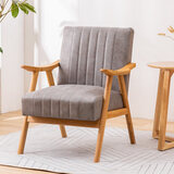 阿拉蕾 北欧实木单人沙发 科技布现代简约小户型客厅阳台卧室阳台懒人沙发酒店宾馆休闲椅子 鸽灰色/原木色腿