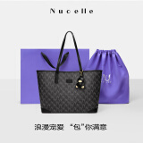 纽芝兰（NUCELLE）包包女2025黑色软皮鸭子托特包大容量学生上课通勤单肩包生日礼物