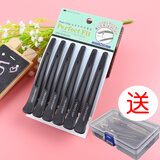 觅馨美发夹子无痕夹一字夹鸭嘴夹刘海头发造型防滑定位夹理发专用分区 无痕夹黑色六支（+收纳盒）