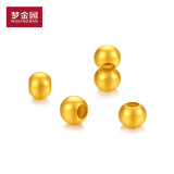梦金园 黄金转运珠 足金3d硬金光面小金珠戒指路路通可编手链 砂面4mm单金珠5颗 约0.25g (简易包装,无首饰盒)