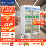 穗凌冰柜展示柜冷藏保鲜柜双开门多门啤酒饮料超市立式冷柜酒水商用冷藏冰箱保鲜【线下同款】展示冰柜 升级款双门 冷风循环 LG4-682M2F