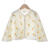 棉花咏女士夏季薄款纱布披肩护肩纯棉坎肩睡觉哺乳孕妇产妇空调肩膀防寒 米底郁金香 均码