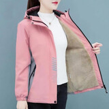 婉玫短外套女士加绒加厚宽松新款短款女装毛绒春秋冬款羊羔绒粉色外套 粉色加绒 XL建议115-130斤
