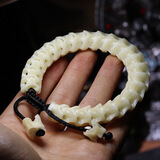 彩荷盘玩可玉化蛇骨手链 文玩骨头手串 手工盘玩挂瓷男女情侣款 7-9MM(可玉化蛇骨)