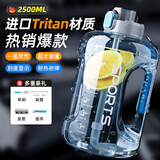 SZTAA顿顿桶大容量水杯运动水壶健身水桶顿顿杯便携式吸管大肚太空杯子 【Tritan材质】活力蓝 2.5L