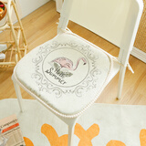 罗兰家纺欧式餐椅垫坐垫椅子凳子垫子坐垫带绑带防滑粒餐桌椅加厚 火烈鸟-米 45*43cm