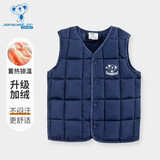 真维斯儿童马甲秋冬季新款男童女童棉保暖上衣背心宝宝时尚外穿童装 藏青 130