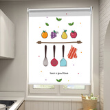 旺厨坊厨房窗帘遮挡帘防油污防水隔热遮光布窗户遮阳帘卷拉式免打孔卷帘 简约厨房1