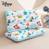迪士尼（Disney）A类婴儿童枕头豆豆绒小枕护型午睡软枕芯3-6-12岁蓝色米奇30*50cm