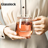 Glasslock 玻璃茶杯耐热水杯茶水分离过滤杯家用办公室男女专用泡茶杯350ml