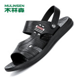 木林森（MULINSEN）男鞋日常休闲简约舒适沙滩凉拖鞋 黑色 38码 SM97745