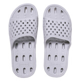 大朴内外浴室防滑速干拖鞋 漏水女洗澡拖鞋家居室内静音软底拖鞋男 浅灰色 43-44 男款XL码