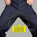 工作服裤子加档工装裤男直筒宽松耐磨长裤休闲电焊工劳保裤子 深蓝【双层加档防烫】 XL 【建议125-140斤】