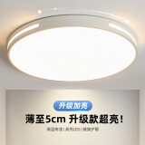 索亚达（suoyada）2025年新款主卧室灯LED吸顶灯简约现代大气圆形阳台客厅房间灯具 白横线圆-Φ60cm无极遥控72w+72w