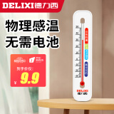 德力西（DELIXI）温度计室内家用挂墙磁吸玻璃管冰柜冷藏冰箱温度计高精度物理感应