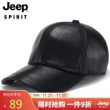 吉普（JEEP）帽子男士真皮皮帽冬季加绒加厚棒球帽羊皮保暖鸭舌帽男帽 A0123