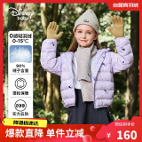 迪士尼（DISNEY）女童轻薄羽绒服耐脏油污90白鸭绒儿中大童衣服24冬DB431KE01蓝130