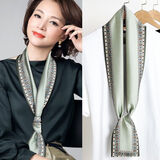 淑女来兮春秋长款气质细窄丝巾小长条方巾女韩国装饰领巾时尚围巾百搭西装