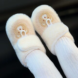 米嘟尔婴儿高帮鞋子冬天男女幼儿6-12个月加厚保暖卡通可爱加绒新生棉鞋 卡其（简简熊棉鞋） 11 内长11cmS（建议0-9月)