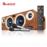 ibass 主音solo5代 2026款发烧蓝牙音箱K歌直播遥控电脑手机电视同轴投影仪低音炮桌面木质音响 solo5pro【橡木】