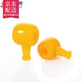 彩荷蜜蜡色黄玉髓色石英岩藏式佛头三通 隔珠垫片金刚星月菩提配饰 直径12mm一套