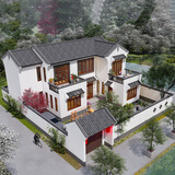 宅居墅房子别墅设计图纸三层新中式农村自建房设计图四合院建筑施工图