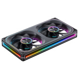 乔思伯（JONSBO）ZA-240BR ARGB版黑色反叶 12CM*2机箱风扇（四面一体千层镜光效/2连体/铝质铭牌/PWM公母头）