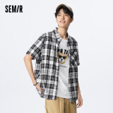 森马（Semir）短袖衬衫男夏季经典格纹通勤风时尚101322104103