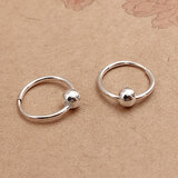 芙蕖小耳圈个性990足银耳环女气质足银耳饰品耳骨环耳钉睡觉免摘 光线光珠耳环