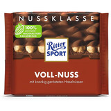 RITTER SPORT正品促销 德国进口RitterSport夹心牛奶排块运动黑巧克力100g 26年6月全榛仁牛奶巧克力100g
