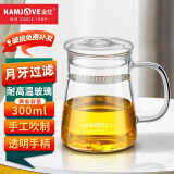 金灶（KAMJOVE）茶水分离杯过滤茶杯绿茶杯玻璃杯喝水杯创意月牙杯个人杯办公室杯 TP-601（透明手柄）