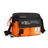 北慕 男士斜挎包新款时尚潮男包休闲牛津布邮差包大容量单肩包 橙色