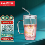 金灶（KAMJOVE） 颐和园联名创意吸管杯水杯办公室杯子耐热玻璃茶水杯饮水口红杯 YH-100