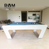 雅阁-白【BVM】台球桌标准成人家用桌球台美式黑八花式九球高端二合一 8尺