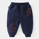 婴儿奧粒绒灯笼裤长裤子加厚冬装秋冬儿童男童女童宝宝保暖绒裤 藏青色 90