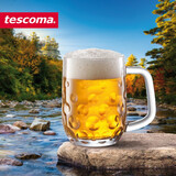 tescoma 捷克进口玻璃啤酒杯带把手 大容量扎啤杯 饮料杯果汁杯 球形状 300ml