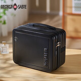 WEOBGR SABRE瑞士军刀14寸超轻手提行李箱化妆箱女迷你小旅行箱轻便12寸登机箱 黑色【ABS防刮磨砂+密码锁】 14英寸 【可登廉价航空】