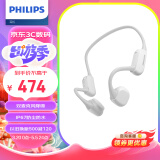 飞利浦（PHILIPS）骨传导蓝牙耳机运动无线耳机骨传导耳机跑步骑行冷光夜跑灯TAA6606白色