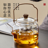 泥也茶壶玻璃烧水壶泡茶蒸煮双内胆大容量煮茶家用耐热养生花茶提梁壶