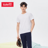 班尼路（Baleno）纯色T恤打底衫新疆棉短袖体恤潮情侣装棉半袖汗衫上衣休闲 01W 漂白圆领 S