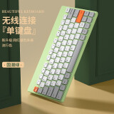 B.O.W 航世 MK620无线键盘超薄轻音键盘便携可爱女生键盘适用于办公家用笔记本台式机键鼠套装 2.4G单键盘【橙灰绿】