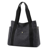 东选新款日韩通勤帆布包休闲托特包简约女包大容量单肩包手提