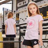 Converse 匡威儿童装男童短袖t恤夏季新款打底大童透气小女孩半袖运动T恤 8992樱花粉-女童 160 /80 【建议身高158-170cm】