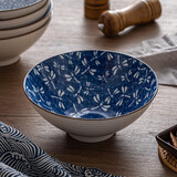 神田 日式碗具日本汤碗泡面碗瓷碗单个家用拉面碗 进口斗笠碗8寸8英寸 蜻蜓雨