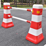安凯路 隔离墩防撞桶分流水马 塑料围栏道路护栏 交通设施 红白隔离墩【2个墩子+2根杆子(组装发货)】